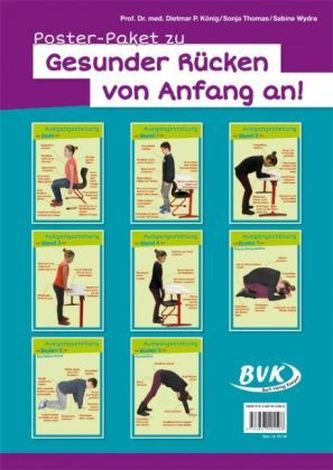 Poster-Paket zu Gesunder Rücken von Anfang an!, 8 farbige Poster DIN A2