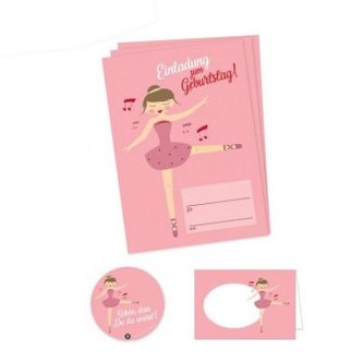 Kindergeburtstag Ballerina (Einladung, Platzkarten, Sticker) Kindergeburtstag Ballerina (Einladung, Platzkarten, Sticker)