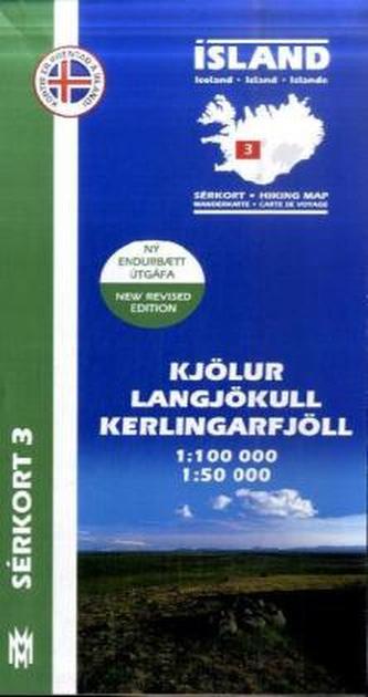 Island - Sérkort Kjölur, Langjökull, Kerlingarfjöll Island - Sérkort Kjölur, Langjökull, Kerlingarfjöll