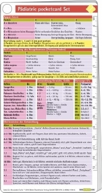 Pädiatrie pocketcard Set, Kartenfächer