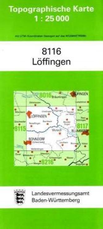 Topographische Karte Baden-Württemberg Löffingen