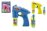 Bublifuk pistole plast 13cm + 1 náplň na baterie/ 1 ks / 3 různé barvy