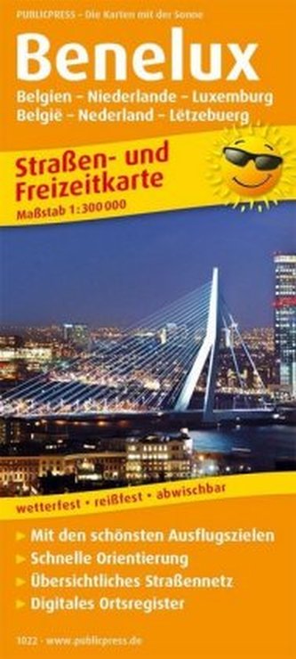 PUBLICPRESS Straßen- und Freizeitkarte Benelux - Belgien / Niederlande / Luxemburg