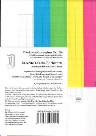 BLANKO FARBE-GROSS Dürckheim-Markieraufkleber Nr. 1729