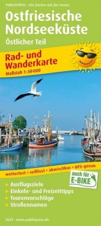 PublicPress Rad- und Wanderkarte Ostfriesische Nordseeküste, Östlicher Teil