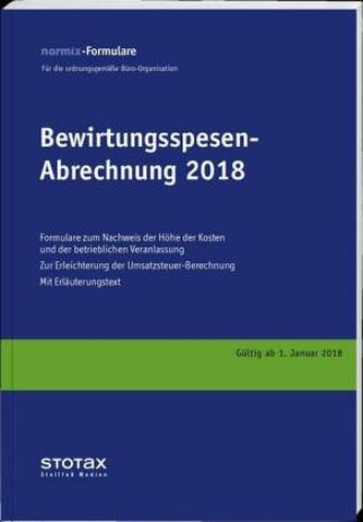 Bewirtungsspesen - Abrechnungen 2018, Formularblock