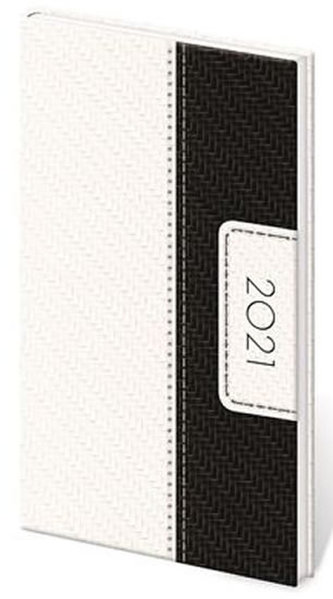 Diář 2021: Erie bílo/černá, kapesní týdenní, 80x150