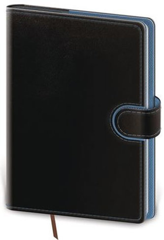 Diář 2021: Flip černo/modrá, kapesní týdenní, 90x140