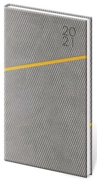 Diář 2021: Grife šedo/oranžová, kapesní týdenní, 80x150