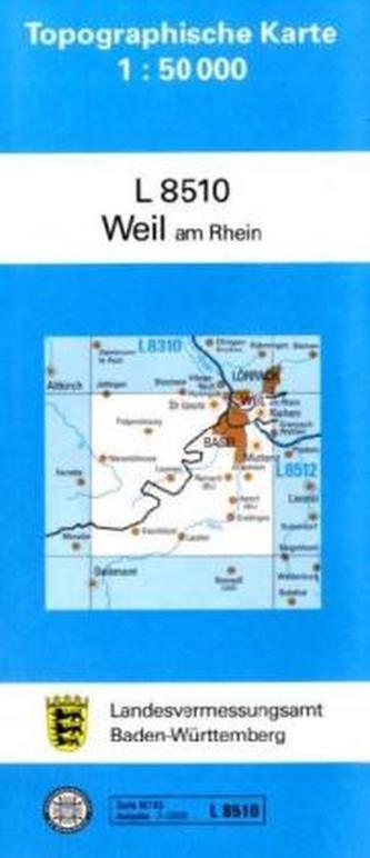 Topographische Karte Baden-Württemberg, Zivilmilitärische Ausgabe - Weil am Rhein