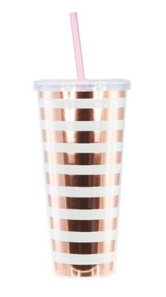 Tumbler: Gold Stripe - Trinkbecher im frischen Design: Goldene Streifen