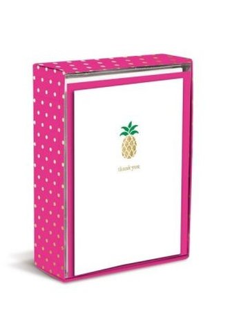 Boxed Notes: Golden Pineapple - Gruß- und Geschenkkartenbox mit Kuverts: Goldene Ananas