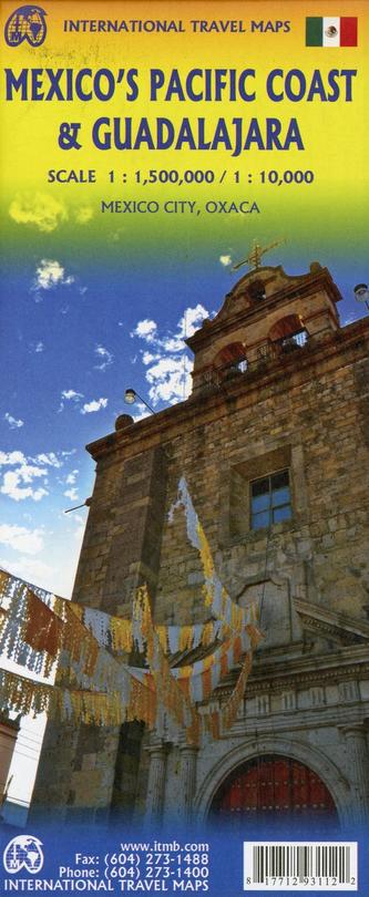 International Travel Map ITM Touristik Karte Mexico's Pacific Coast & Guadaljara