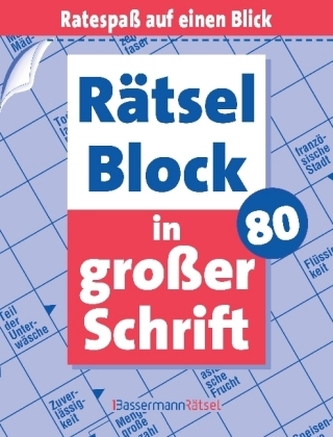 Rätselblock in großer Schrift. Bd.80