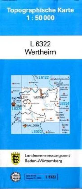 Topographische Karte Baden-Württemberg, Zivilmilitärische Ausgabe - Wertheim