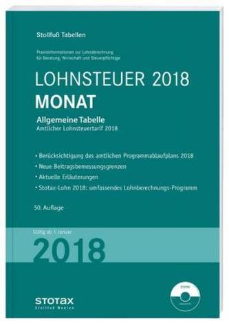 Lohnsteuer 2018 Monat, Allgemeine Tabelle, m. CD-ROM
