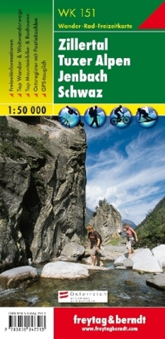 Freytag & Berndt Wander-, Rad- und Freizeitkarte Zillertal, Tuxer Alpen, Jenbach, Schwaz