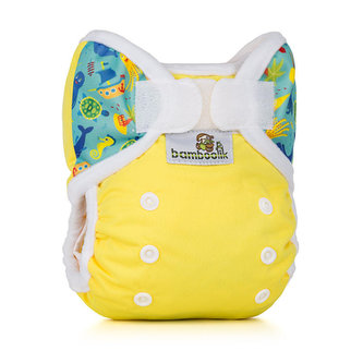 Minimimi svrchní kalhotky Bamboolik Duo Žlutá + Moře