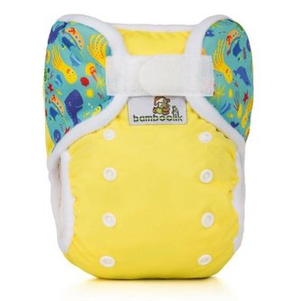 Svrchní kalhotky Duo Bamboolik (Suchý zip) Žlutá + Moře