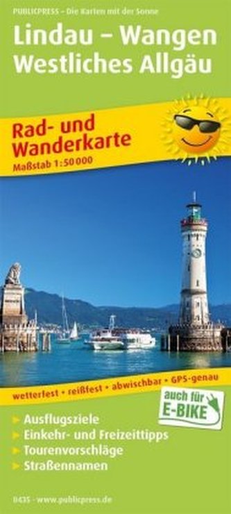 PublicPress Rad- und Wanderkarte Lindau - Wangen - Westliches Allgäu