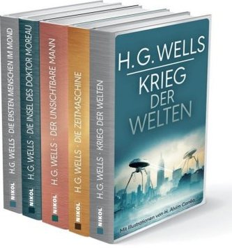 H.G.Wells, Krieg der Welten - Die Zeitmaschine - Die Insel des Dr. Moreau - Der unsichtbare Mann - Die ersten Menschen im Mond,