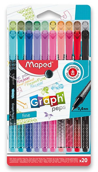 Maped - Liner Graph Peps Deco 0,4 mm - mix barev 20 ks Maped - Liner Graph Peps Deco 0,4 mm - mix barev 20 ks