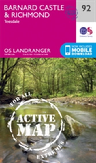Ordnance Survey Active Map Bernard Castle & Richmond