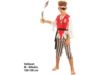Kostým na karneval - Pirát s páskem, 120-130 cm