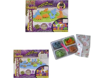 Písek magický s formičkami, 750 g, 32x24x6cm