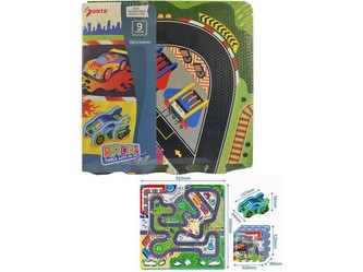 Puzzle pěnové - autodráha, 9 dílků, 32x32cm