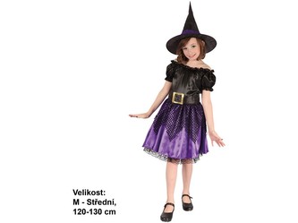 Kostým na karneval Čarodějka, 120-130cm