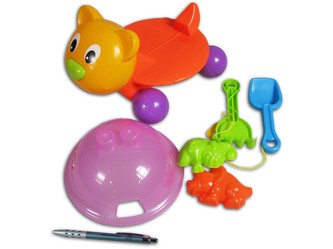 Tahadlo kočička s příslušenstvím na písek