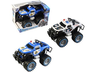 Policejní teréní auto na setrvačník, 16x24x15cm