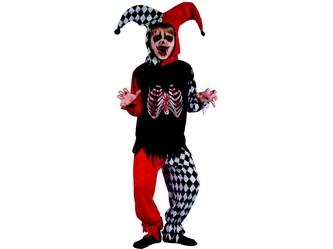 Šaty na karneval - šašek kostra, 120-130 cm