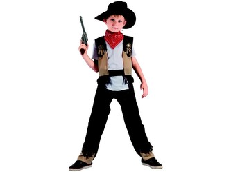 Šaty na karneval - kovboj, 120-130 cm