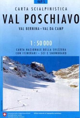 Landeskarte der Schweiz Val Poschiavo, Carta scialpinistica