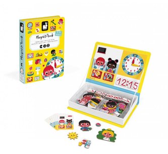 Magnetická kniha skládačka Hodiny Magnetibook Janod od 3 let
