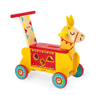 Dřevěné odrážedlo a chodítko pro nejmenší Lama Janod