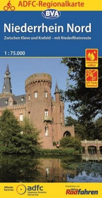 ADFC-Regionalkarte Niederrhein Nord mit Tagestouren-Vorschlägen, 1:75.000, reiß- und wetterfest, GPS-Tracks Download