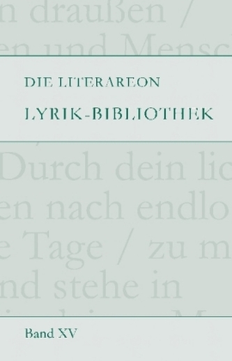 Die Literareon Lyrik-Bibliothek - Band 15 Die Literareon Lyrik-Bibliothek - Band 15