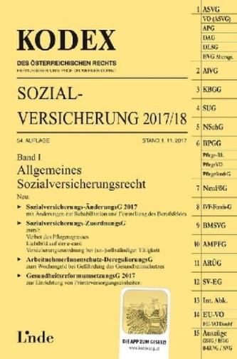 KODEX Sozialversicherung 2017/18. Bd.1