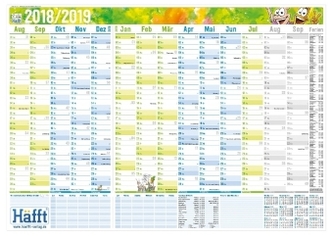 Schuljahres-Wandplaner 18/19 A1+A4 gefalzt 14 Mon.