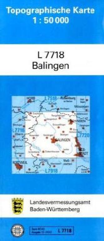 Topographische Karte Baden-Württemberg, Zivilmilitärische Ausgabe - Balingen