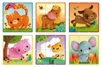 Karetní hra pro děti Puzzle party Janod na způsob kvartetu od 3 let