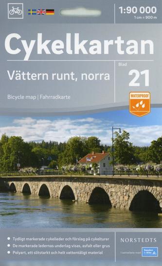 Cykelkartan Norstedts Radwanderkarte Vättern Runt