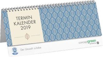 Concept green Blätter blau Wochenquerplaner 2019 Concept green Blätter blau Wochenquerplaner 2019