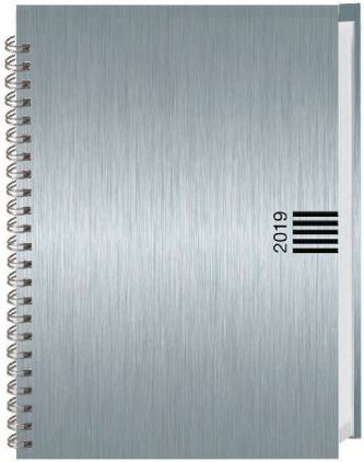 Wochen-Cheftimer A5, Alu silber 2019