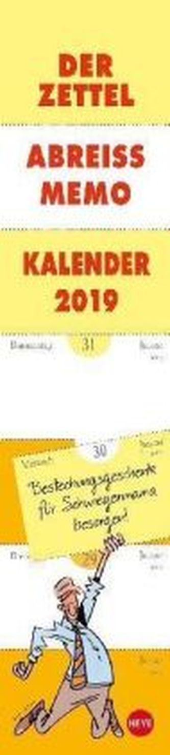 Zettel-Abreiß-Memo-Kalender 2019