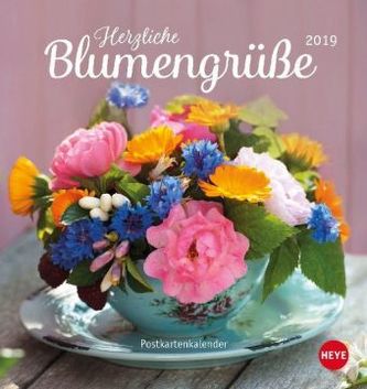 Herzliche Blumengrüße Postkartenkalender 2019 Herzliche Blumengrüße Postkartenkalender 2019