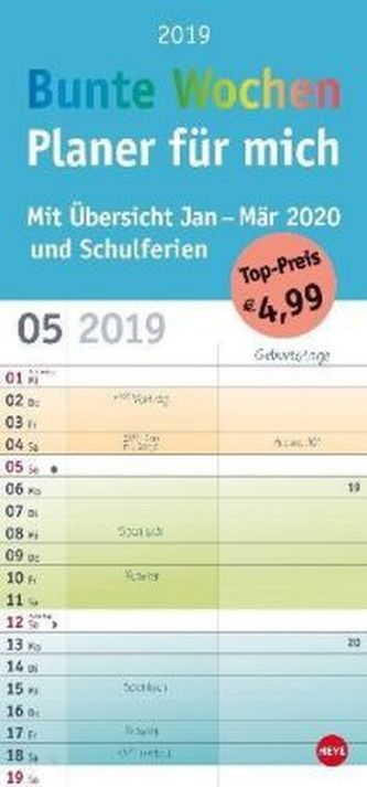 Bunte Wochen Planer für mich 2019 Bunte Wochen Planer für mich 2019